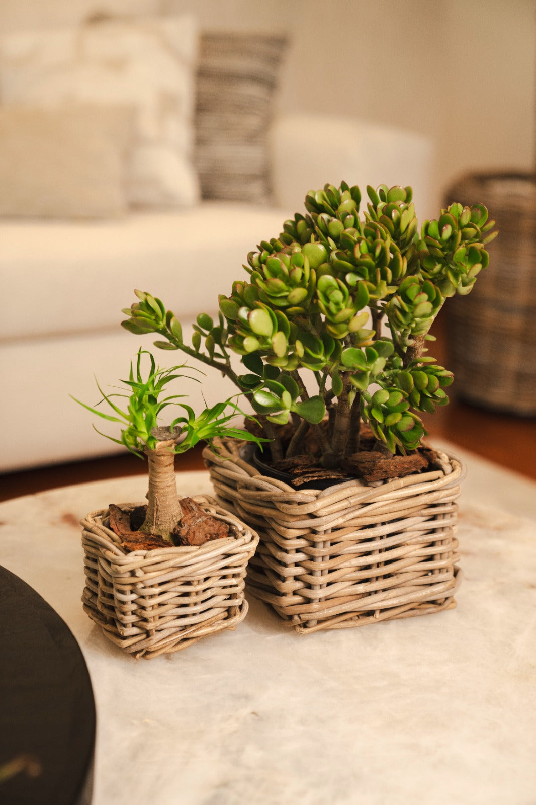 BASKET RATAN GREY