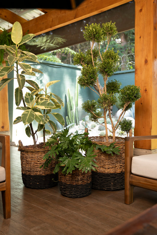 BASKET CILINDER ABACA BLACK