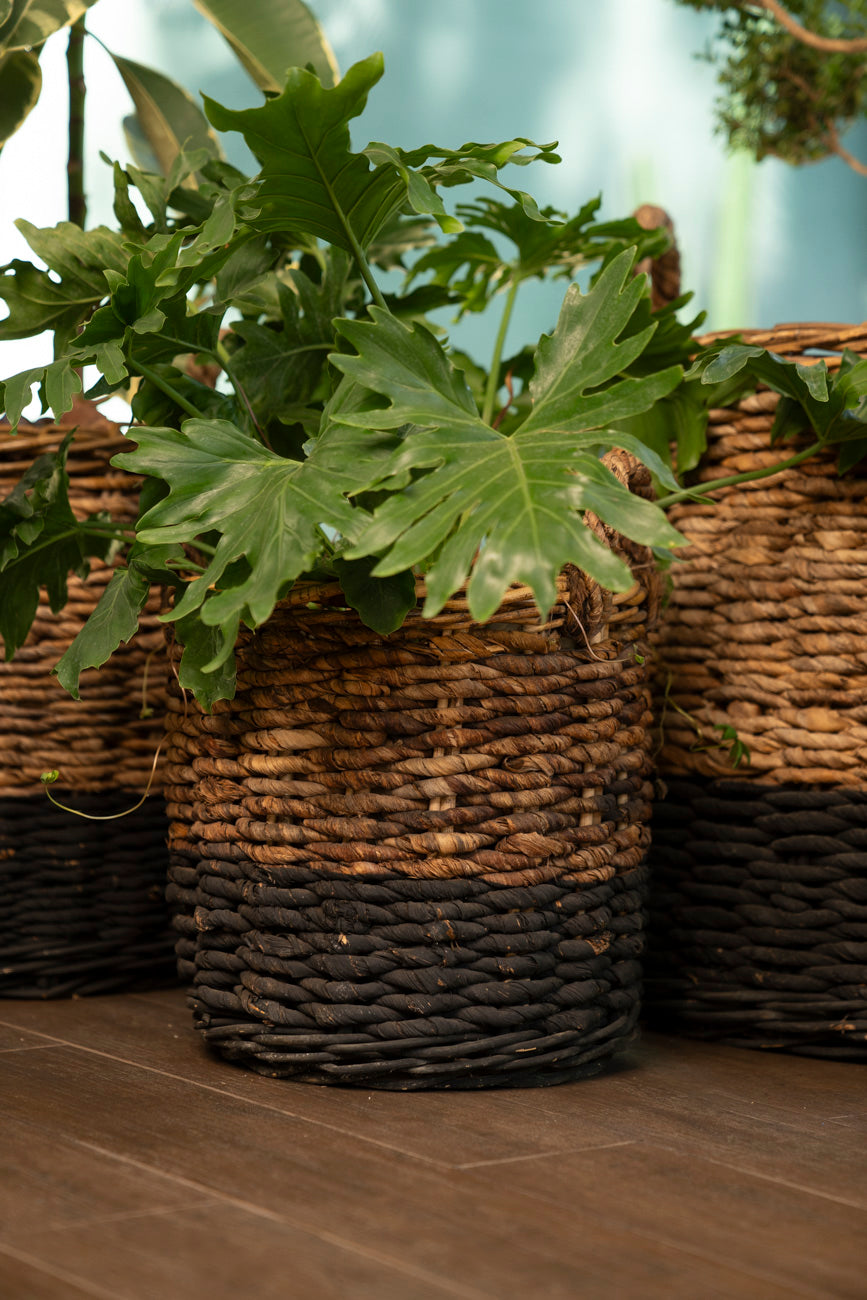 BASKET CILINDER ABACA BLACK
