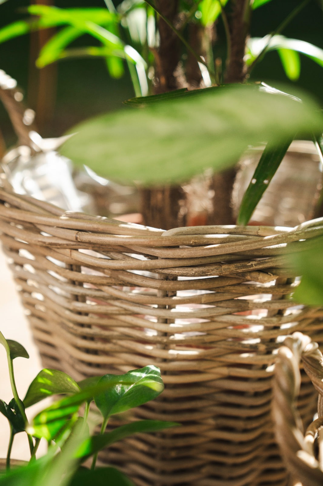 BASKET CLASSIC RATTAN GREY